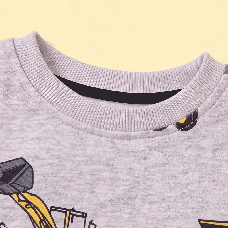 Boys Grey Graphic Round Neck Sweatshirt Sweatshirts & Hoodies