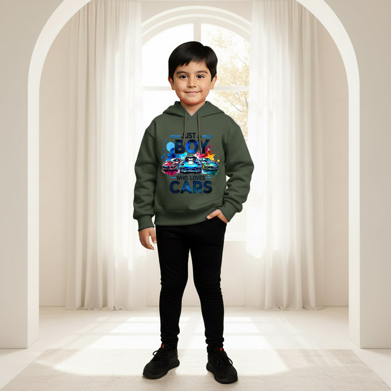 Boys Green Car Graphics Hoodies Sweatshirt Sweatshirts & Hoodies Green 4-5 Y