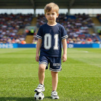 Boys Navy Blue Short Sleeve Alphanumeric Print T-Shirt With Shorts Sets 2 pc. Sets