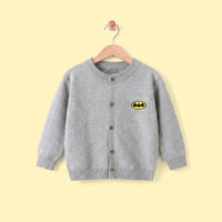 Boys Grey Batman Logo Printed Cardigan Sweaters & Cardigans Grey 2-3 Y