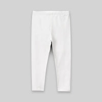 Girls Off White Solid Ankle Length Leggings Leggings & Tights