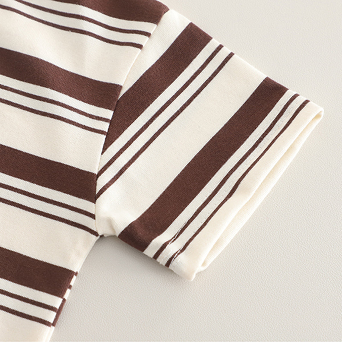 Boys Brown Striped T-Shirt with Denim Dungaree Set Sets