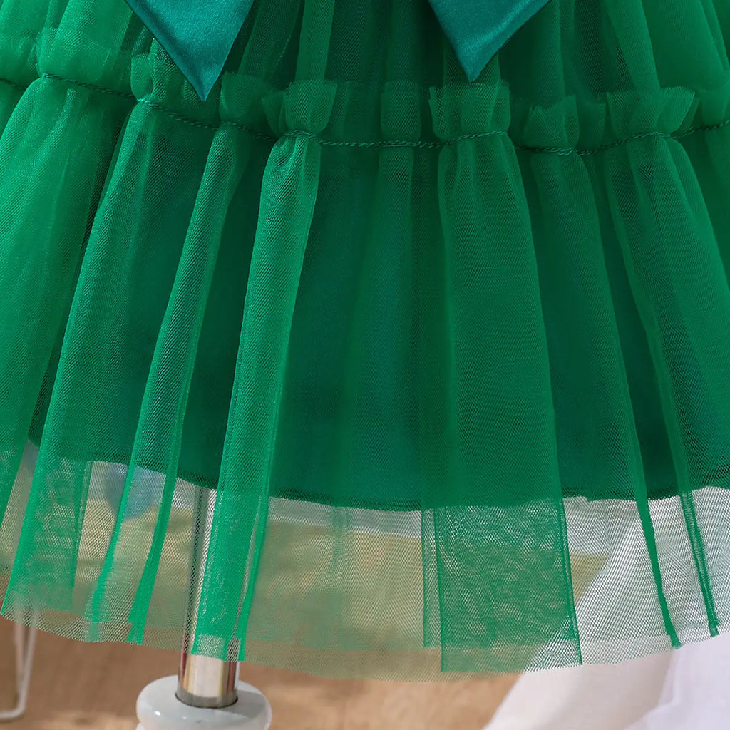Girls Green Sequined Fit & Flare Party Wear Dress Party Dresses
