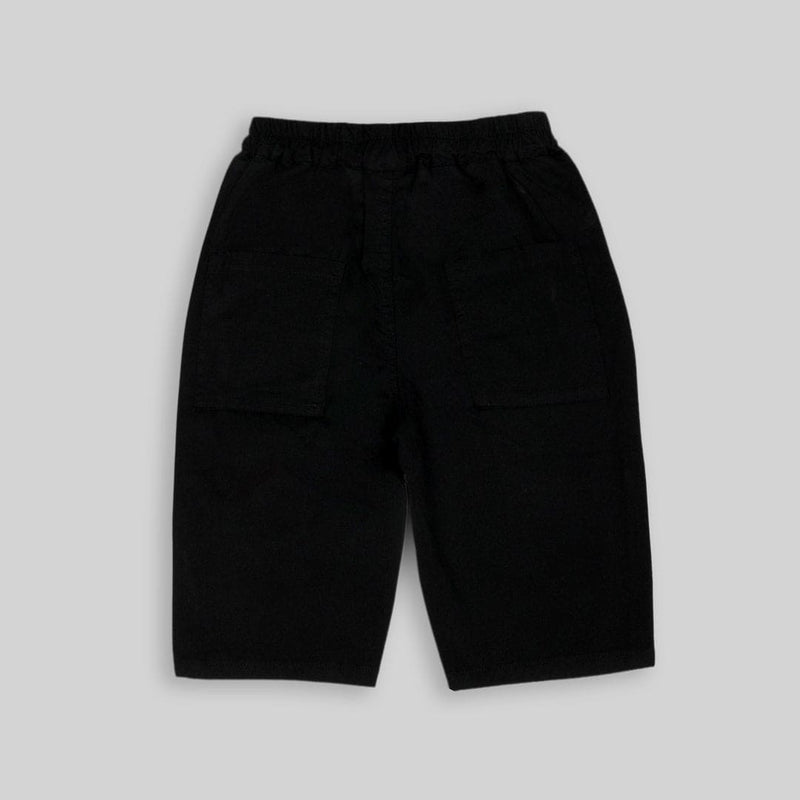 Boys Black Pocket Mock Elasticated Shorts Shorts   
