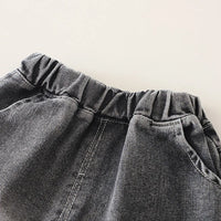 Boys Black Checked Shirt With Printed T-Shirt And Denim Shorts Sets 3 pc. Sets