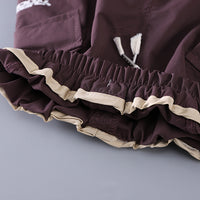 Boys Typographic Printed Contrast Pocketed T-Shirt With Dark Brown Cargo Shorts Set 2 pc. Sets