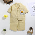 Boys Yellow Smiley Applique Short Sleeve Shirt With Shorts Sets 2 pc. Sets Yellow 6-12 M