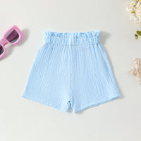 Girls Elasticated Crop Top With Shorts Set Sets   