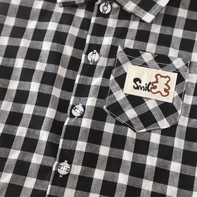 Boys Black Checked Shirt With Shorts & Sling Bag Sets Sets