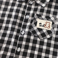 Boys Black Checked Shirt With Shorts & Sling Bag Sets Sets
