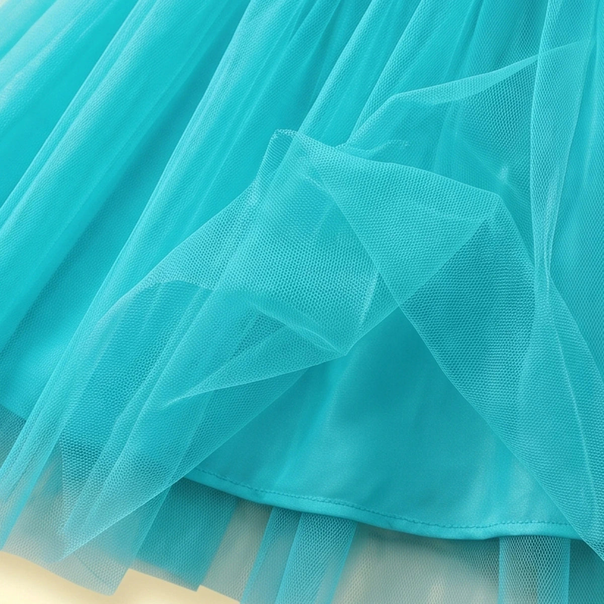 Girls Sea Green Puff Sleeve Fit & Flare Party Dress Party Dresses