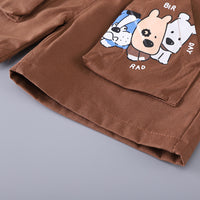 Boys Blue Cartoon Printed Short Sleeves T-shirt With Shorts Set 2 pc. Sets