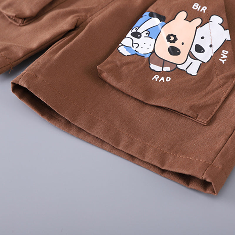 Boys Blue Cartoon Printed Short Sleeves T-shirt With Shorts Set 2 pc. Sets