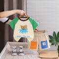 Boys Green Octopus Graphic Raglan Sleeve T-Shirt With Elasticated Shorts Sets 2 pc. Sets Green 1-2 Y