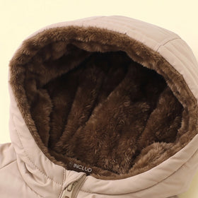 Boys Beige Long Sleeve Hooded Zip-up Jacket Coats & Jackets