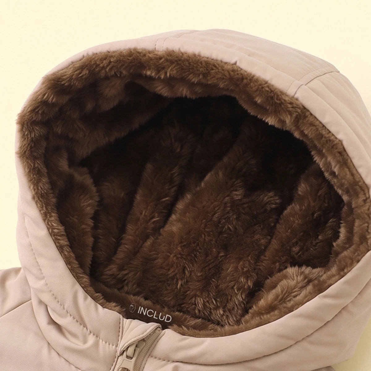 Boys Beige Long Sleeve Hooded Zip-up Jacket Coats & Jackets
