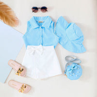 Girls Blue Pin Stripe Top With Shorts set 2 pc. Sets