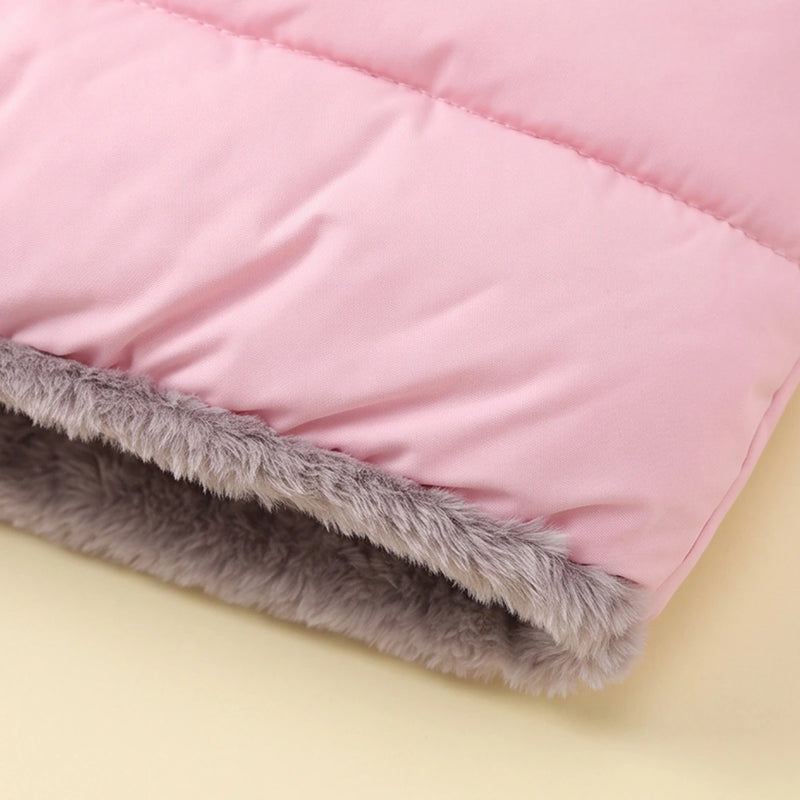 Boys Pink Bear Ear On Hood Zip-up Puffer Jacket Coats & Jackets