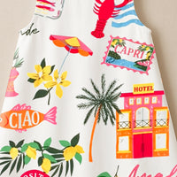 Girls Green Printed A-line Summer Casual Dresses Casual Dresses