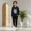 Girls Navy Blue Unicorn Heart Graphics Hooded Sweatshirt Sweatshirts & Hoodies Navy Blue 1-2 Y