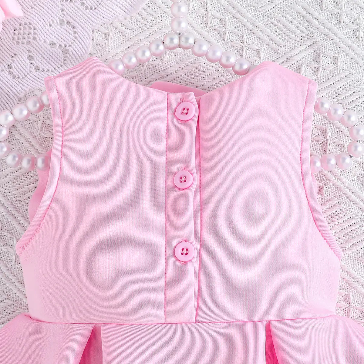 Girls Adorable Light Pink Sleeveless Dress with 3D Flower Embellishment Casual Dresses