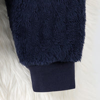 Boys Navy Blue Color-blocked Regular Hooded Sweatshirt Sweatshirts & Hoodies