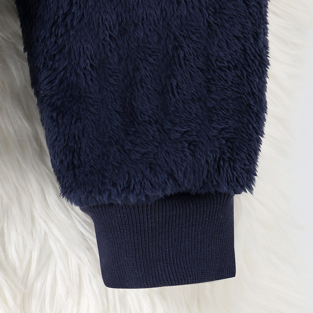 Boys Navy Blue Color-blocked Regular Hooded Sweatshirt Sweatshirts & Hoodies