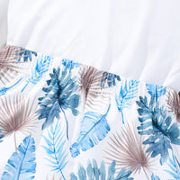 Girls Blue Tropical Print Waistcoat and Shorts with Solid Tee Set Sets
