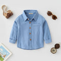 Boys Light Blue Long Sleeves Button-down Shirts Shirts Light Blue 1-2 Y