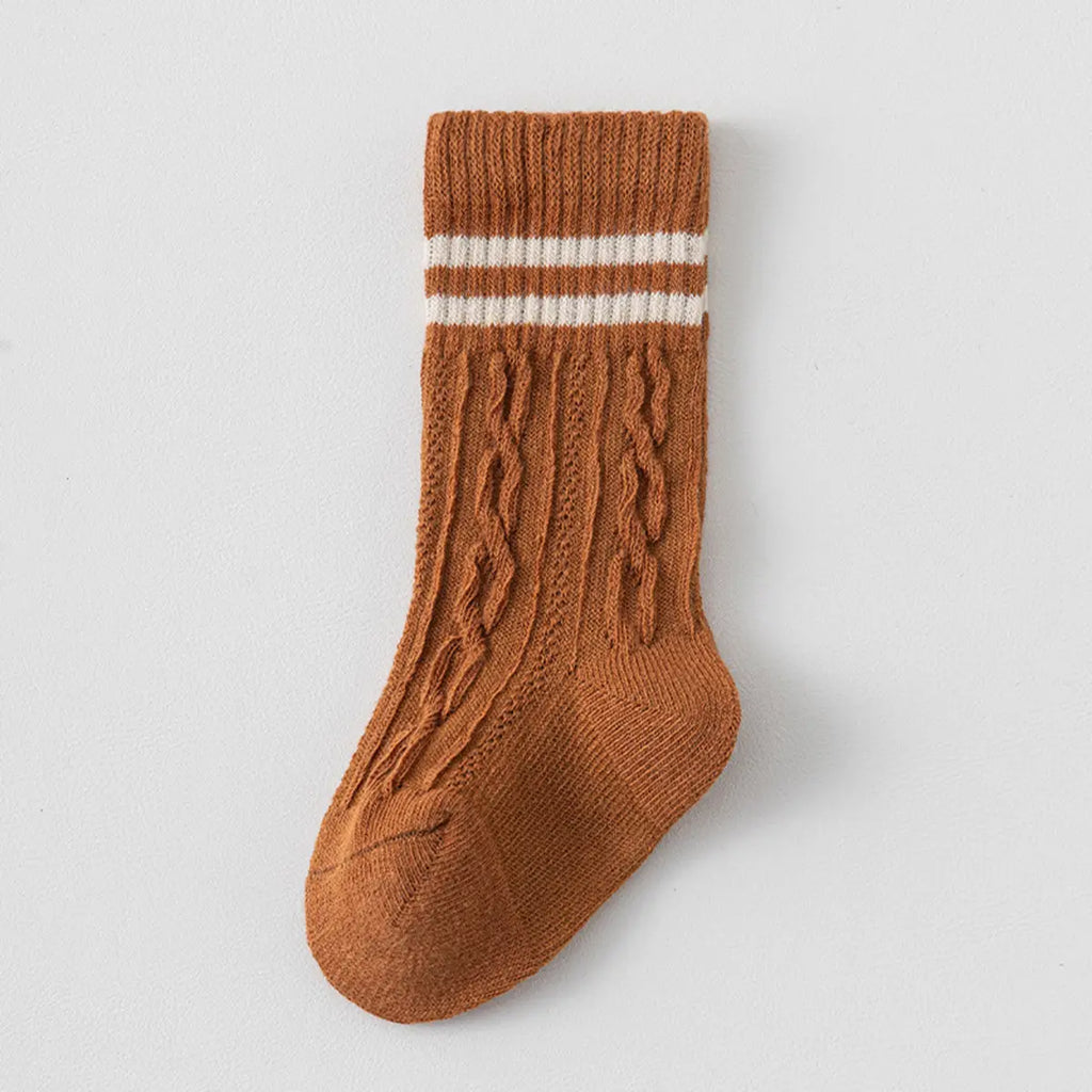 Pack of 6 Boys Multicolour Cable Knit Calf Length Socks Socks