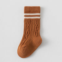 Pack of 6 Boys Multicolour Cable Knit Calf Length Socks Socks