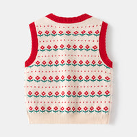 Boys Apricot Self-Design Jacquard Sweater Vest Sweaters & Cardigans