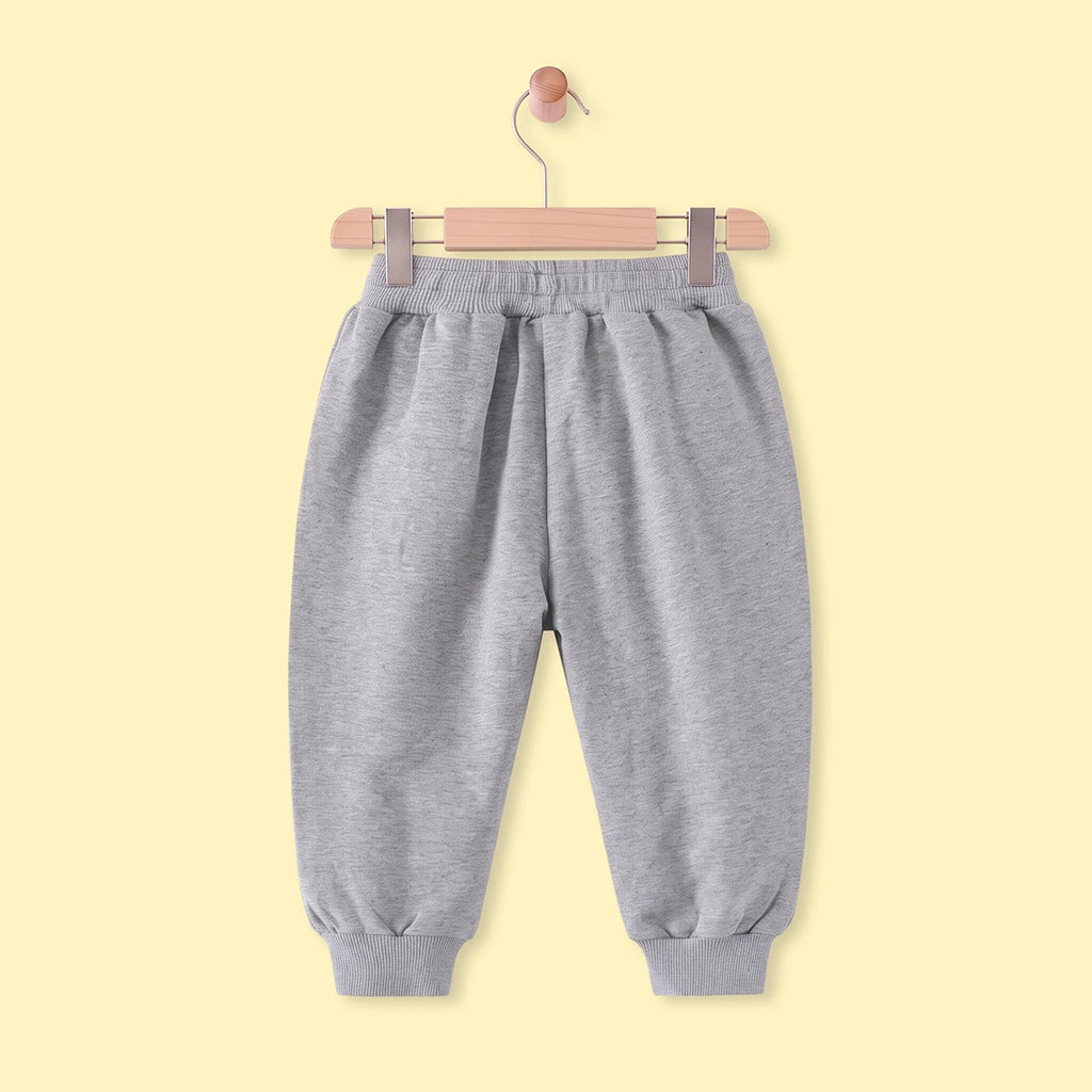Boys Grey Solid Elasticated Waist Jogger Joggers
