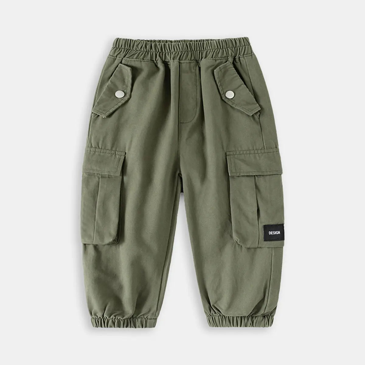 Boys Olive Green Elasticated Waist Cargo Pants Pants