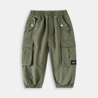 Boys Olive Green Elasticated Waist Cargo Pants Pants