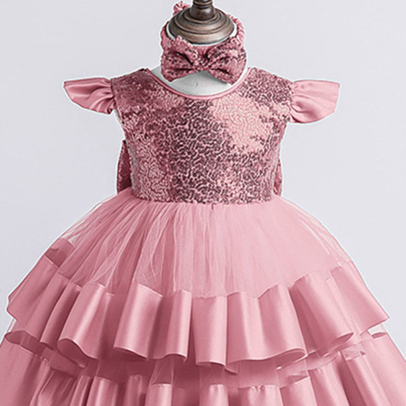 Girls Sequins Embellished Party Dress Party Dresses   