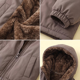 Boys Grey Long Sleeve Hooded Zip-up Jacket Coats & Jackets