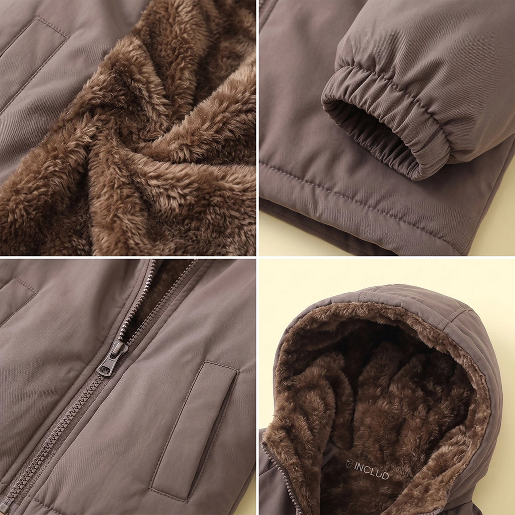 Boys Grey Long Sleeve Hooded Zip-up Jacket Coats & Jackets