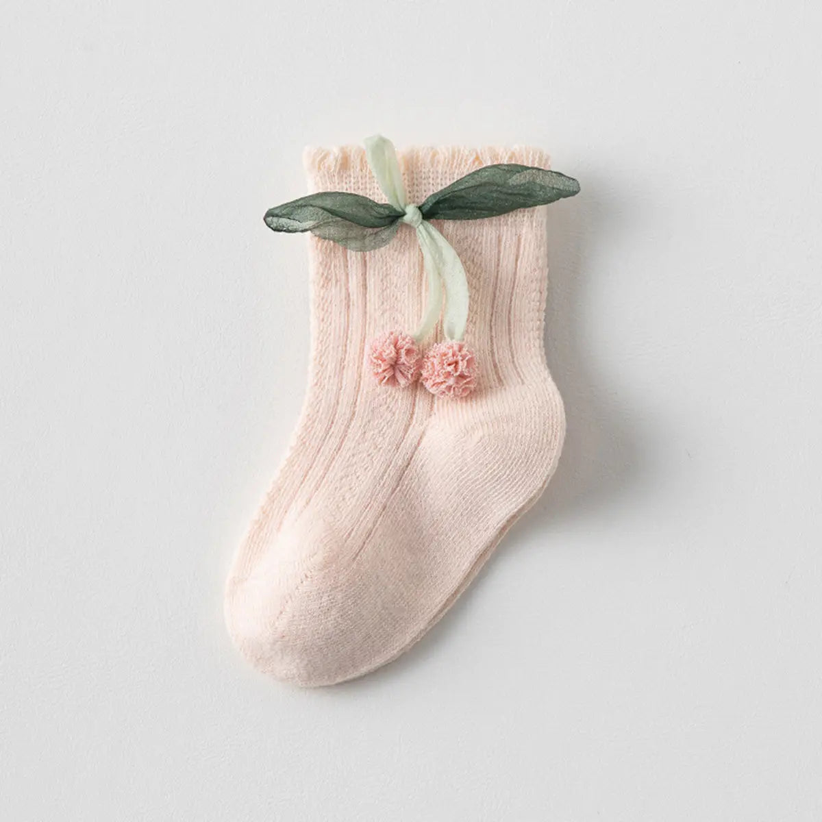 Pack of 5 Girls Multicolour Cherry Applique Ankle Length Socks Socks