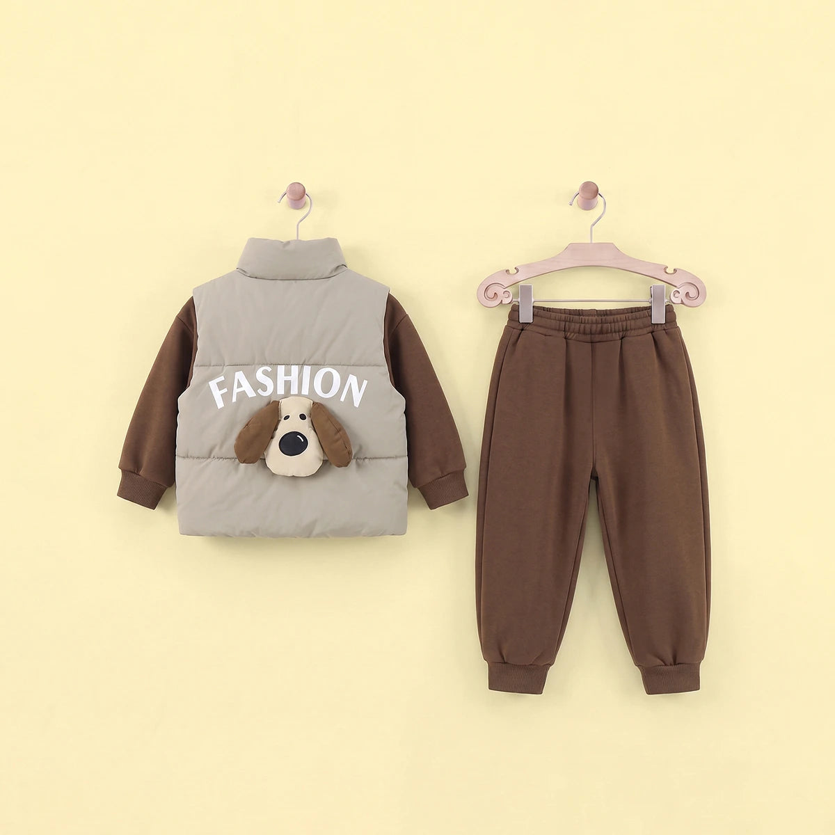 Boys Sleeveless Jacket With Regular Sweatshirt And Trouser Sets 3 pc. Sets