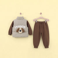 Boys Sleeveless Jacket With Regular Sweatshirt And Trouser Sets 3 pc. Sets