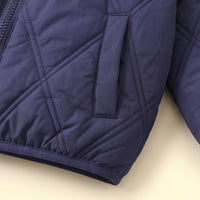 Boys Navy Blue Long Sleeve Hooded Puffer Jacket Coats & Jackets