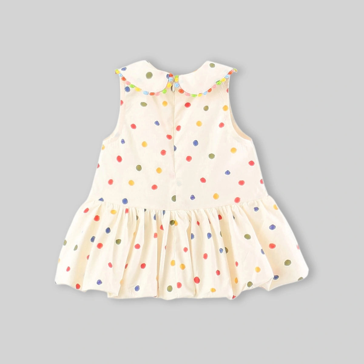Girls Off White Polka Dot Ruffle Dress Casual Dresses