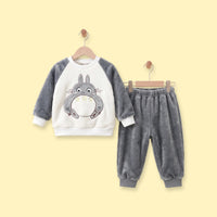 Boys Grey Totoro Applique Fleece Sweatshirt & Pants Sets 2 pc. Sets Grey 1-2 Y