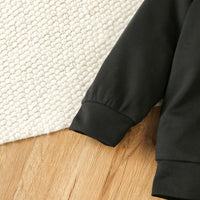Boys Black Solid Hooded Long Sleeves Winter Sweatshirts Sweatshirts & Hoodies
