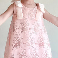 Girls Pink Floral Sleeveless A-line Dress Casual Dresses