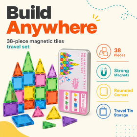 38 Pieces-Mini Magnetic Tiles Travel Set Trending Accessories