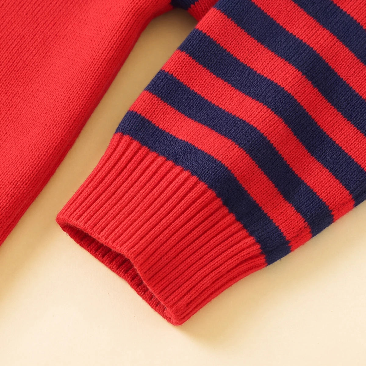 Boys Red Self-Design Christmas Themed Knitted Sweater Sweaters & Cardigans