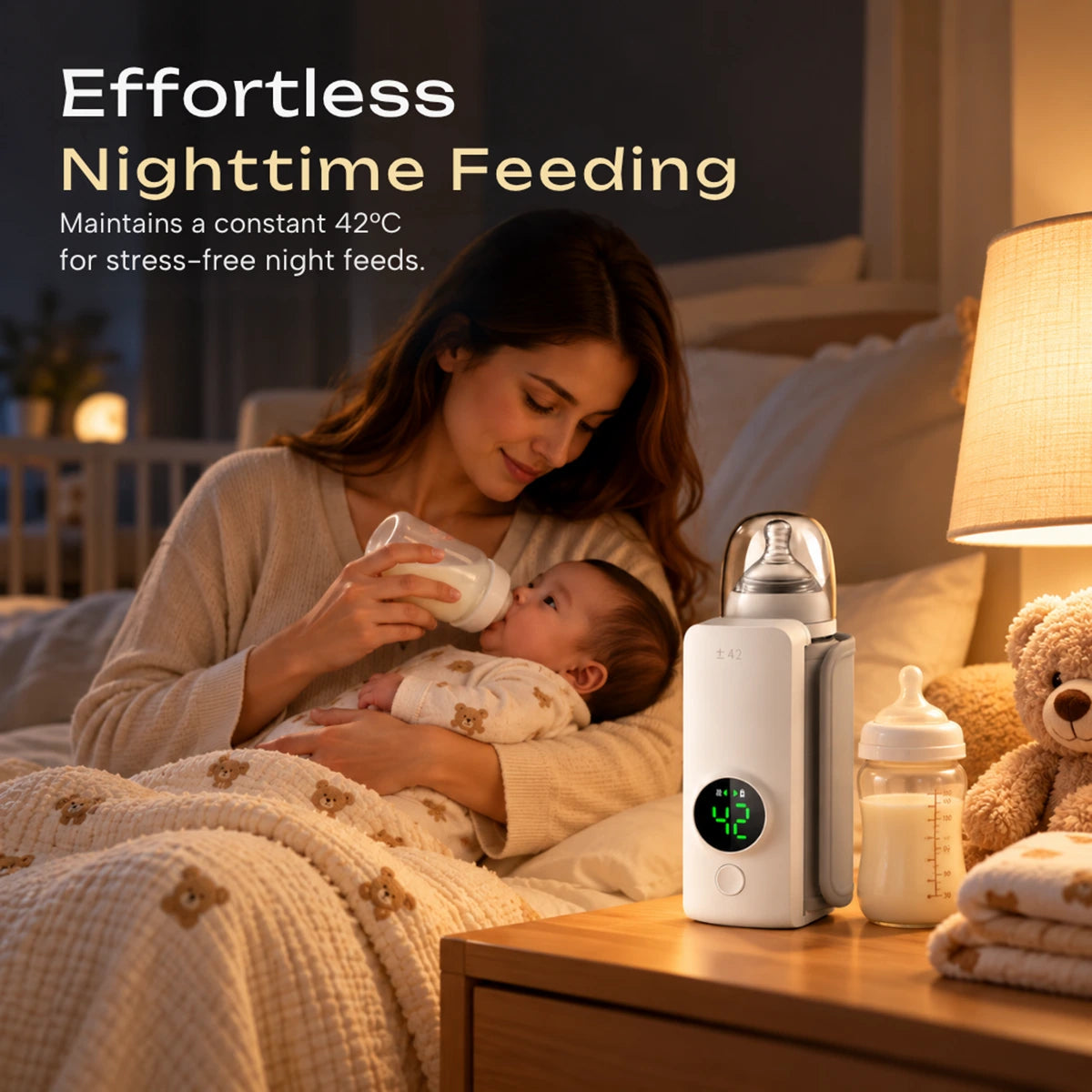 Portable Baby Bottle Warmer for 0-3 Years - LED Display & USB Rechargeable Trending Accessories