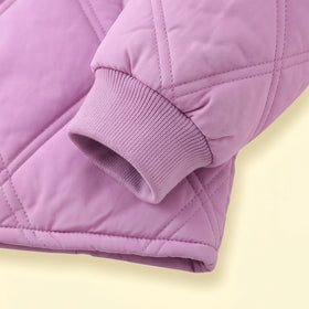 Girls Purple Long Sleeve Quilted Jacket Coats & Jackets
